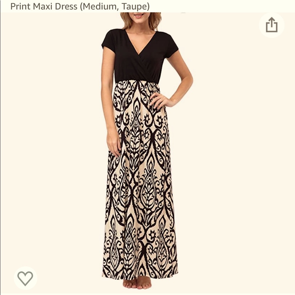 Zattcas Print Maxi with low V-neck